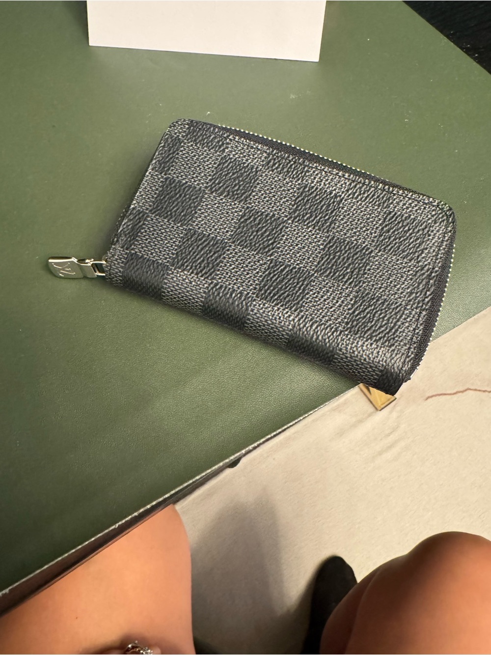 Louis Vuitton Black Damier Zip Card Holder